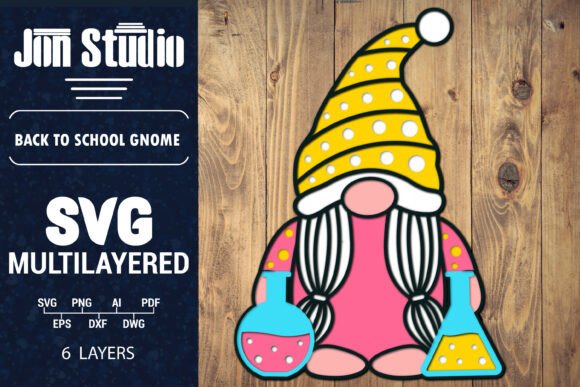 Back to School Gnome SVG File Paper Cut