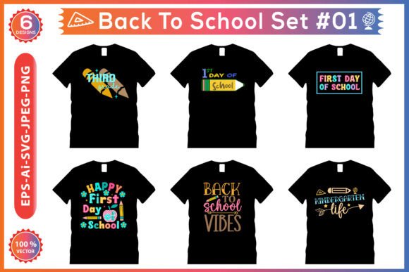 Back to School Set 01: Graphics & T-Shirt Designs