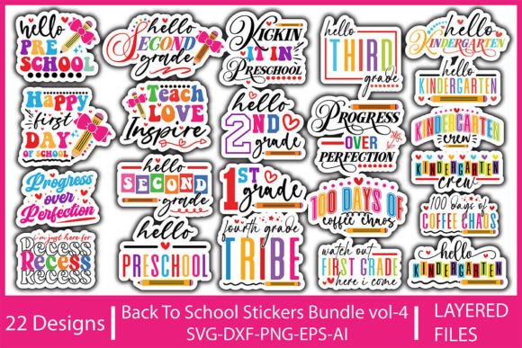 Back to School Stickers Bundle Vol-4