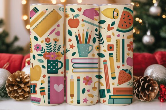 Back to School Tumbler Wrap PNG