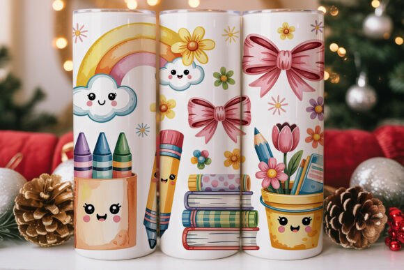 Cute Back to School Bows Tumbler Wrap