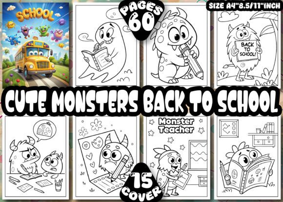 Cute Monster Back to School Coloring Book