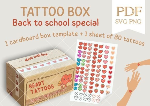 Heart Tattoo BackToSchool Separation Kit: Graphics & Crafts for Emotional Design