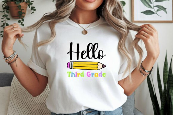 Hello Third Grade, Preppy Back to School Graphics