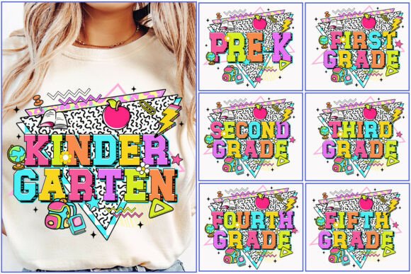 Retro Back to School Png Bundle for Graphics