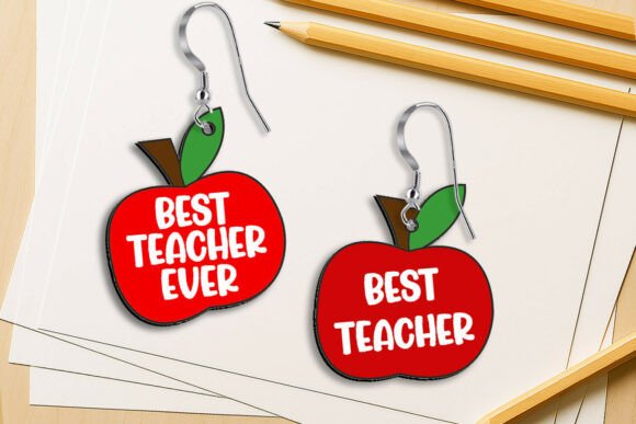 SVG Apple Teacher Earring Back to School Graphics